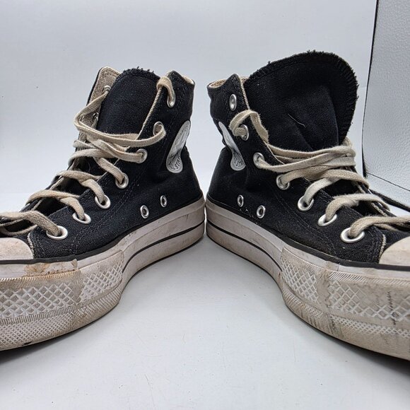 Converse Chuck Taylor Lift High Womens Size 7 Black Platform Shoes Casual Walkin - Picture 3 of 13